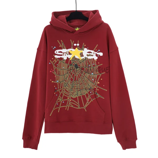 Sp5der Web Logo Hoodie ‘maroon’ & Hunter Green - Image 7