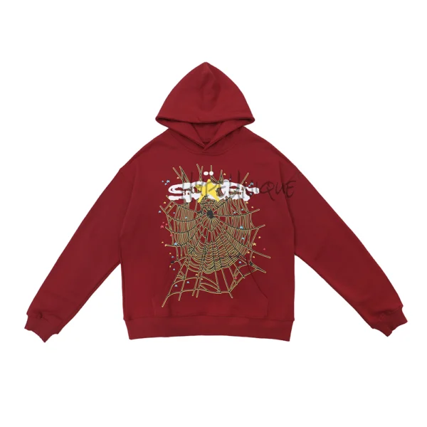 Sp5der Web Logo Hoodie ‘maroon’ & Hunter Green - Image 12