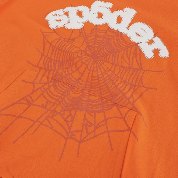 Sp5der Websuit Hoodie Orange - Image 8