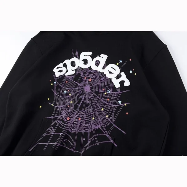 Sp5der Hoodie White Logo Black Reps - Image 2